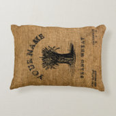 ヴィンテージ素朴バフェイクラップ小麦シードテンプレート アクセントクッション (裏面)