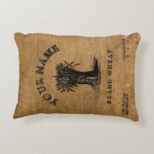 ヴィンテージ素朴バフェイクラップ小麦シードテンプレート アクセントクッション (裏面)