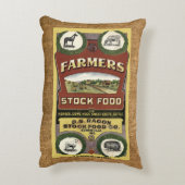 ヴィンテージ素朴バフェイクラップ食べ物を与えサックテンプレート アクセントクッション (裏面(縦))