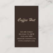 ヴィンテージ素朴バリスタコーヒーショップカフェ 名刺 (裏面)