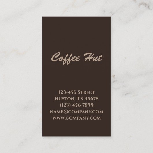 ヴィンテージ素朴バリスタコーヒーショップカフェ 名刺 (裏面)