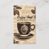 ヴィンテージ素朴バリスタコーヒーショップカフェ 名刺 (正面)