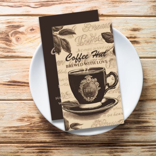 ヴィンテージ素朴バリスタコーヒーショップカフェ 名刺