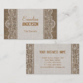 ヴィンテージ素朴バーラップとフローラレース 名刺 (正面/裏面)