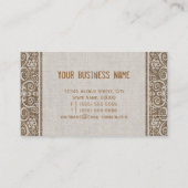 ヴィンテージ素朴バーラップとフローラレース 名刺 (裏面)