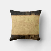 ヴィンテージ素朴バーラップウッドルック#4 クッション (裏面)