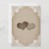 ヴィンテージ素朴バーラップレースのストリングラ結婚イト 招待状 (裏面)