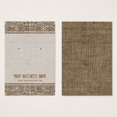 ヴィンテージ素朴バーラップレースイヤリングカード (正面&裏面)