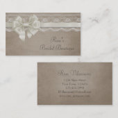 ヴィンテージ素朴バーラップ&レース 名刺 (正面/裏面)