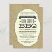 ヴィンテージ素朴バーラップBBQベビーシャワー招待状 招待状 (正面/裏面)