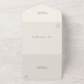 ヴィンテージ素朴バーンエメラルドファームウェディングRSVP オールインワン招待状 (外側)