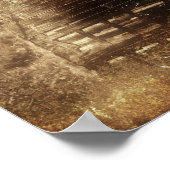 ヴィンテージ素朴バーンセピアカントリーテクスチャ ポスター (角)