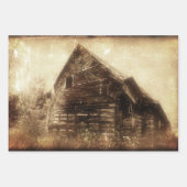 ヴィンテージ素朴バーンセピアカントリーテクスチャ ラッピングペーパーシート (正面2)