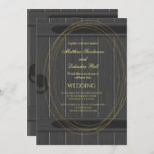 ヴィンテージ素朴バーンドアグレー結婚式招待状 招待状 (正面/裏面)