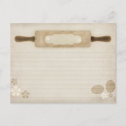 ヴィンテージ素朴バ転がラップのピンレシピカード ポストカード (正面)