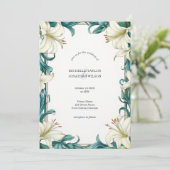 ヴィンテージ素朴パステルグリーンリーフローラアールヌーボー 招待状 (スタンド正面)
