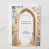 ヴィンテージ素朴パステルメドウワイルドフラワーガーデン 招待状 (正面)