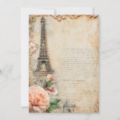 ヴィンテージ素朴パリエッフェルタワーデスティネーションズ 招待状 (裏面)