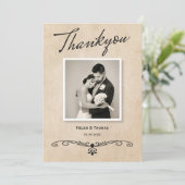 ヴィンテージ素朴パーチ結婚メントサンキューカード サンキューカード (スタンド正面)