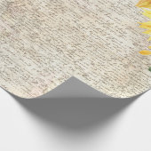 ヴィンテージ素朴ヒマワリオールドレターデコパージュ  ラッピングペーパー (角)