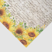 ヴィンテージ素朴ヒマワリ古い文字の切り離し 薄葉紙 (詳細)