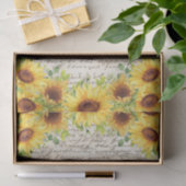 ヴィンテージ素朴ヒマワリ古い文字の切り離し 薄葉紙 (ギフト)