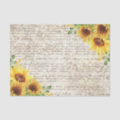 ヴィンテージ素朴ヒマワリ古い文字の切り離し 薄葉紙 (正面)