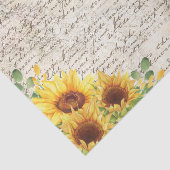 ヴィンテージ素朴ヒマワリ古い文字の切り離し 薄葉紙 (詳細)