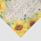 ヴィンテージ素朴ヒマワリ古い文字の切り離し 薄葉紙 (詳細)