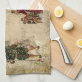 ヴィンテージ素朴ビクトリアンコラージュ キッチンタオル (四つ折り)