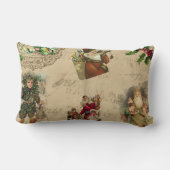 ヴィンテージ素朴ビクトリアンコラージュ ランバークッション (裏面)