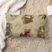 ヴィンテージ素朴ビクトリアンコラージュ ランバークッション (ブランケット)