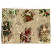 ヴィンテージ素朴ビクトリアンコラージュ ラージペーパーバッグ (裏面)