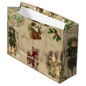 ヴィンテージ素朴ビクトリアンコラージュ ラージペーパーバッグ (正面アングル)