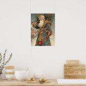 ヴィンテージ素朴ビクトリアンサンタクロープリント ポスター (キッチン)