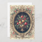 ヴィンテージ素朴ビクトリアンスタイルメリークリスマス シーズンカード (正面/裏面)
