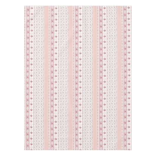 ヴィンテージ素朴ピンクローゼズファームハフランスのウス テーブルクロス (正面)