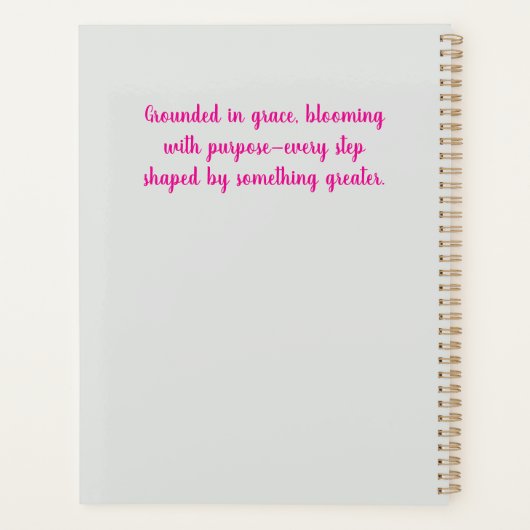 ヴィンテージ素朴ピンク牡丹の花を持つ木材 プランナー手帳 (裏面)