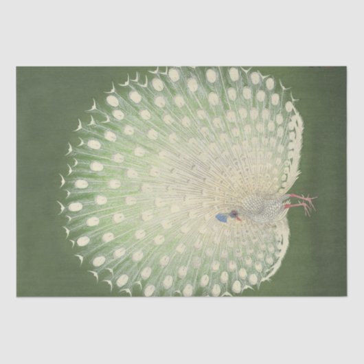 ヴィンテージ素朴ピーコックピーコックデクページング 薄葉紙 (正面)