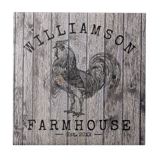 ヴィンテージ素朴ファミリーネームファームハウスロースターウッド タイル (正面)
