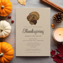 ヴィンテージ素朴ファミリー懇親会感謝祭 招待状