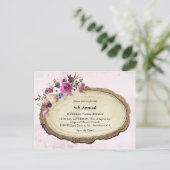 ヴィンテージ素朴ファミリ懇親会フローラツリースライス インビテーションポストカード (スタンド正面)