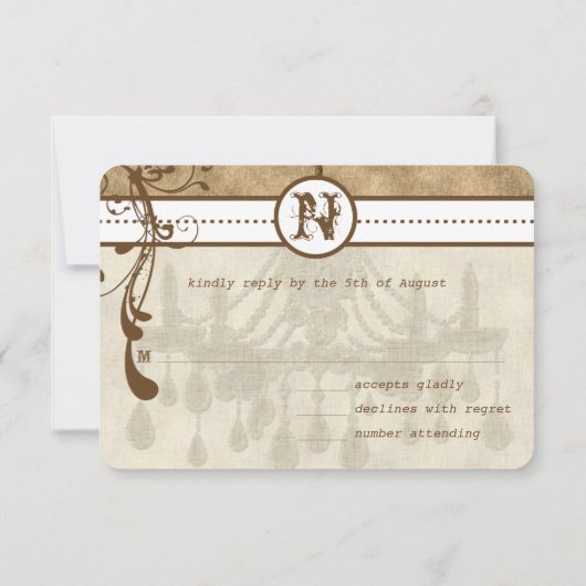 ヴィンテージ素朴ファームハウスウェスタン結婚ズの写真 出欠カード (裏面)