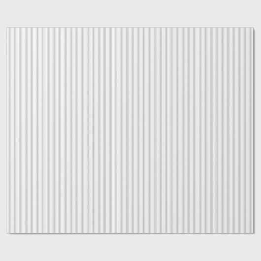 ヴィンテージ素朴ファームハウステッキングストライプグレーホワイト ラッピングペーパー (フラット)