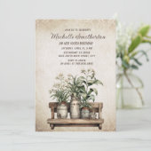 ヴィンテージ素朴ファームハウスプラント100誕生日 招待状 (スタンド正面)