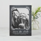 ヴィンテージ素朴フォトセーブ・ザ・デート案内 招待状 (スタンド正面)