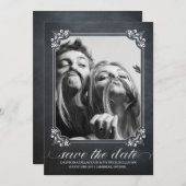 ヴィンテージ素朴フォトセーブ・ザ・デート案内 招待状 (正面/裏面)