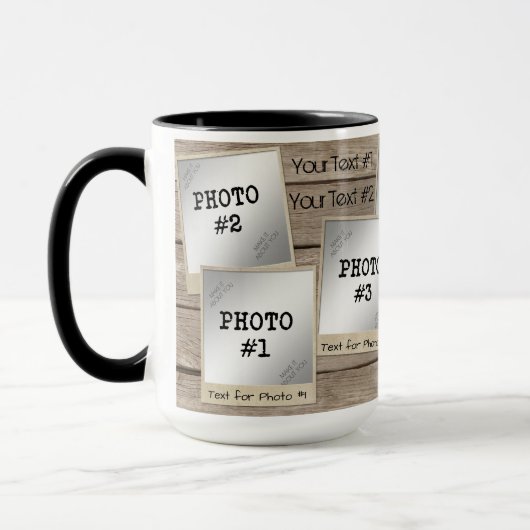 ヴィンテージ素朴フォトフレームのコラージュ マグカップ (左)