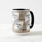 ヴィンテージ素朴フォトフレームのコラージュ マグカップ (正面右)