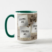 ヴィンテージ素朴フォトフレームコラージュ木材MY TRIBE マグカップ (左)